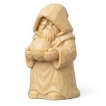 Wood Carved Fortune Keeper Collectible Figurine in White Oak Finish - 3D Printed in Canada (White Oak)