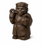 Wood Carved Good Fortune Collectible Figurine in Black Walnut Finish - 3D Printed in Canada (Black Walnut)