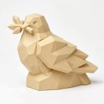 Wood Carved-Like of Peace Figurine - Elegant Desk Decor for Collectors – 3D Printed in Canada - 3D Printed in Canada (White Oak)
