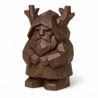 Wood Carved-Like Québec Forest Spirit Figurine in Black Walnut Finish - 3D Printed in Canada (Black Walnut)