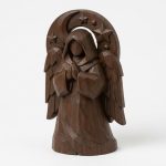 Wood Carved Celestial Figure Collectible Figurine in Black Walnut Finish - 3D Printed in Canada (Black Walnut)