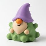 Amoeba Gnome Collectible Figurine - Unique Green and Purple Desk Accent for Home or Office Decor - Eye-Catching Gift for Adults - 3D Printed in Canada