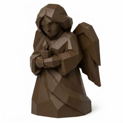 Wood Carved Angel of Gentle Passing Collectible Figurine in Black Walnut Finish - 3D Printed in Canada (Black Walnut)