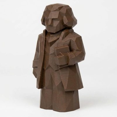 Wood Carved-Like Thomas Jefferson Figurine - Unique Desk Decor for Collectors – 3D Printed in Canada - 3D Printed in Canada (Black Walnut)