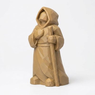 Wood Carved Finding One's Way Collectible Figurine - Unique Desk Decor for Adults 3D Printed in Canada - 3D Printed in Canada (Classic Birch)