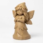 Wood Carved-Like Woodland Fairy Figurine - Unique Desk Decor for Adults 3D Printed in Canada - 3D Printed in Canada (Classic Birch)
