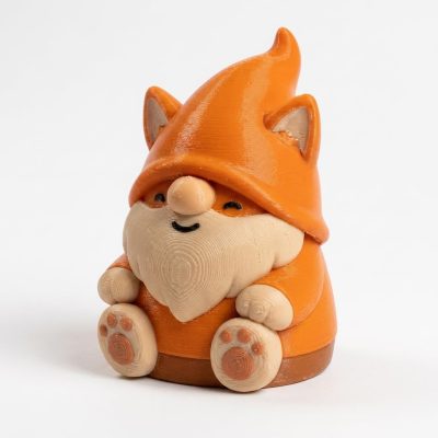 Shiba Inu Gnome Collectible Figurine - Handcrafted Orange Dog-Themed Desk Decor for Pet Lovers - Eye-Catching Shelf Display Accent - 3D Printed in Canada