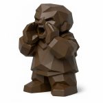 Wood Carved Echoes Figurine in Black Walnut Finish - 3D Printed in Canada (Black Walnut)