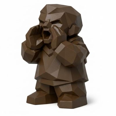 Wood Carved Echoes Figurine in Black Walnut Finish - 3D Printed in Canada (Black Walnut)