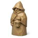Wood Carved-Like Night Watcher Figurine - Unique Desk Decor for Adults 3D Printed in Canada - 3D Printed in Canada (Classic Birch)