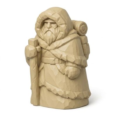 Wood Carved-Like Northern Trail Figurine in White Oak Finish - 3D Printed in Canada (White Oak)