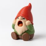 Screaming Gnome Collectible Figurine - Handcrafted Bearded Gnome with Vibrant Red Hat for Unique Desk Accent or Shelf Decor for Adults - 3D Printed in Canada