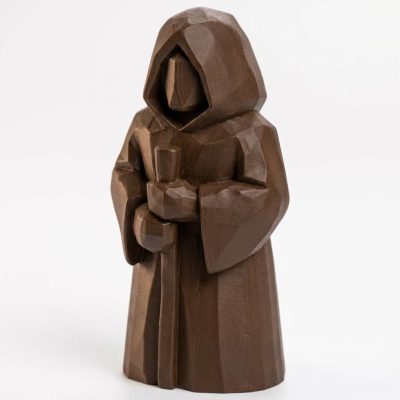 Wood Carved Arrival Without Words Figurine in Black Walnut Finish - 3D Printed in Canada (Black Walnut)
