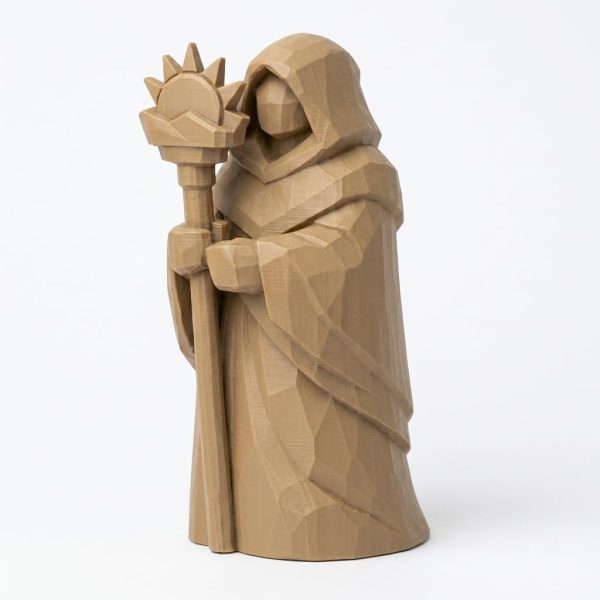 Wood Carved Dawn Watcher Figurine