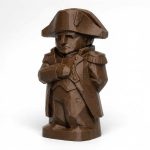 Wood Carved-Like Napoleon Figurine - Unique Desk Decor for Adults – 3D Printed in Canada - 3D Printed in Canada (Black Walnut)