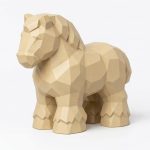 Wood Carved-Like Clydesdale Figurine - Unique Desk Decor for Adults – 3D Printed in Canada - 3D Printed in Canada (White Oak)