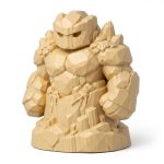 Wood Carved Earth Elemental Collectible Figurine in White Oak Finish - 3D Printed in Canada (White Oak)