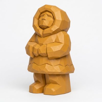 Wood Carved-Like Northern Lights Figurine in Ochre Yellow Finish - 3D Printed in Canada (Ochre Yellow)