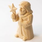 Wood Carved Star Guide Figurine in White Oak Finish - 3D Printed in Canada (White Oak)