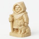 Wood Carved-Like Northern Collectible Figurine in White Oak Finish - 3D Printed in Canada (White Oak)