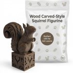 Wood Carved-Style Squirrel Figurine in Black Walnut Finish - 3D Printed in Canada (Black Walnut)