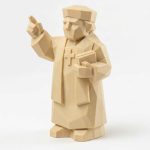 Wood Carved-Like Preacher Figurine - Unique Desk Decor for Adults – 3D Printed in Canada - 3D Printed in Canada (White Oak)