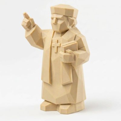 Wood Carved-Like Preacher Figurine - Unique Desk Decor for Adults – 3D Printed in Canada - 3D Printed in Canada (White Oak)