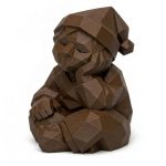 Wood Carved-Like Dreamer Figurine in Black Walnut Finish - 3D Printed in Canada (Black Walnut)