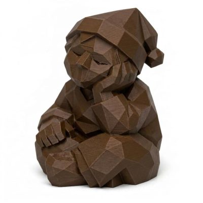 Wood Carved-Like Dreamer Figurine in Black Walnut Finish - 3D Printed in Canada (Black Walnut)