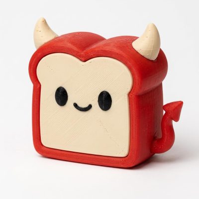 Devil Toast Collectible Figurine - Unique Desk Decor for Adults – 3D Printed in Canada