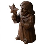 Wood Carved Star Guide Figurine in Black Walnut Finish - 3D Printed in Canada (Black Walnut)