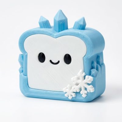 Ice Crystal Toast Collectible Figurine - Unique Desk Decor for Adults – 3D Printed in Canada