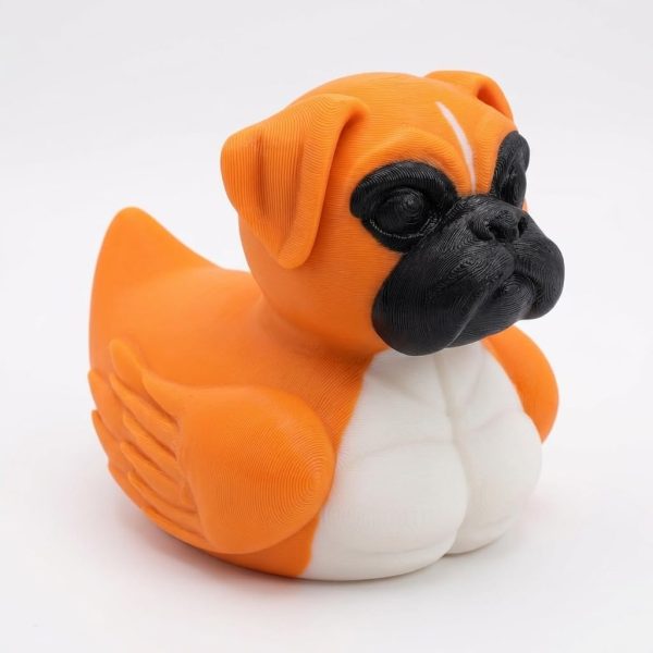 Figurine de canard chien boxer orange