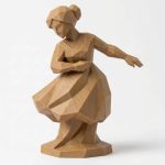 Wood Carved-Like Grace Figurine - Unique Desk Decor for Adults 3D Printed in Canada - 3D Printed in Canada (Classic Birch)