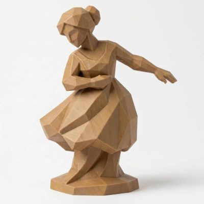Wood Carved-Like Grace Figurine - Unique Desk Decor for Adults 3D Printed in Canada - 3D Printed in Canada (Classic Birch)