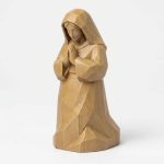 Wood Carved-Like Faith Figurine - Unique Desk Decor for Adults 3D Printed in Canada - 3D Printed in Canada (Classic Birch)