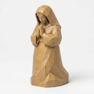 Wood Carved-Like Faith Figurine - Unique Desk Decor for Adults 3D Printed in Canada - 3D Printed in Canada (Classic Birch)