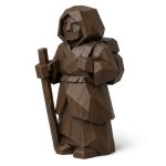 Wood Carved-Like New Path Figurine in Black Walnut Finish - Unique Desk Decor for Adults - 3D Printed in Canada (Black Walnut)