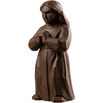 Wood Carved Soft Strength Figurine in Black Walnut Finish - 3D Printed in Canada (Black Walnut)