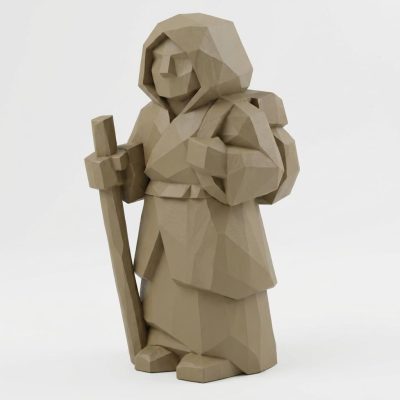 Wood Carved-Like New Path Figurine - Unique Desk Decor for Adults 3D Printed in Canada - 3D Printed in Canada (Classic Birch)
