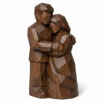Wood Carved Forever Together Collectible Figurine in Black Walnut Finish - 3D Printed in Canada (Black Walnut)