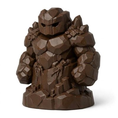 Wood Carved Earth Elemental Collectible Figurine in Black Walnut Finish - 3D Printed in Canada (Black Walnut)