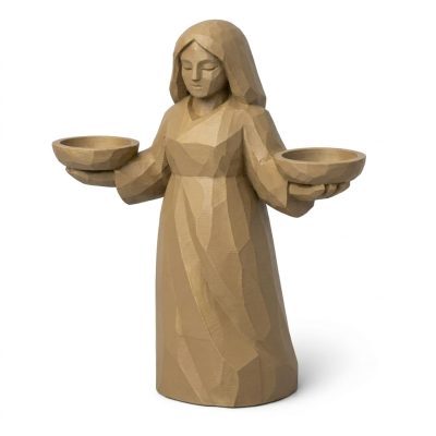 Wood Carved Balance Collectible Figurine - Unique Desk Decor for Adults 3D Printed in Canada - 3D Printed in Canada (Classic Birch)