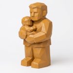 Wood Carved Fatherhood Collectible Figurine in Ochre Yellow Finish - 3D Printed in Canada (Ochre Yellow)
