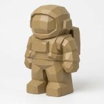 Wood Carved Astronaut Collectible Figurine - Unique Desk Decor for Adults 3D Printed in Canada - 3D Printed in Canada (Classic Birch)