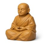 Wood-Carved-Like Inner Peace Figurine in Ochre Yellow Finish - 3D Printed in Canada (Ochre Yellow)