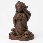 Wood-Carved-Like River Spirit Figurine in Black Walnut Finish - 3D Printed in Canada (Black Walnut)