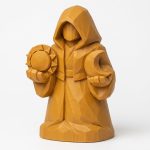 Wood Carved Between Worlds Collectible Figurine in Ochre Yellow Finish - 3D Printed in Canada (Ochre Yellow)