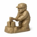 Wood Carved-Like Log Splitting Figurine - Unique Desk Decor for Adults 3D Printed in Canada - 3D Printed in Canada (Classic Birch)
