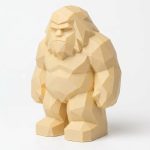 Wood Carved-Like Bigfoot Figurine - Unique Desk Decor for Collectors – 3D Printed in Canada - 3D Printed in Canada (White Oak)